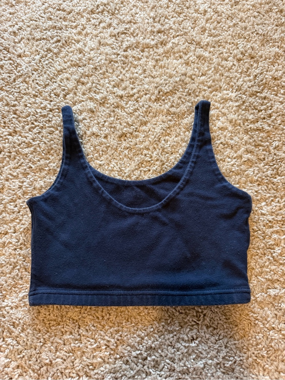 John Galt Women's Navy Scoop Neck Crop Tank Top